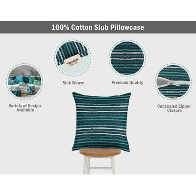 Capas de Almofada Decorativas Estampadas Tema Azul - Vargottam 45,72 Cm × 45,72 Cm – Quadrado / Azul