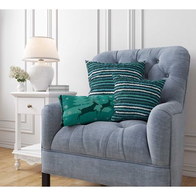 Capas de Almofada Decorativas Estampadas Tema Azul - Vargottam 45,72 Cm × 45,72 Cm – Quadrado / Azul