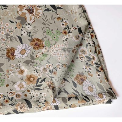 Guardanapos de Musselina de Algodão Estampa Floral, Conj. 12, 51x51cm, Verde Vivo, Prim/Verão, Festas e Uso Diário, Lav. à Máq. - Vargottam 50,8 Cm × 50,8 Cm – Pacote Com 12 Peças / Verde