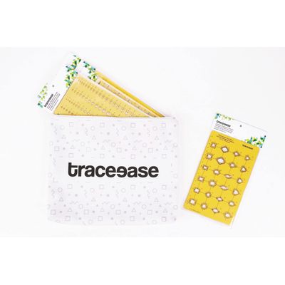 Gabarito e Ferramentas para Desenho de Jóias, Estêncil para Gemas em Vários Tamanhos - Pacote com 6 Peças - Traceease Amarelo