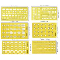 Gabarito e Ferramentas para Desenho de Jóias, Estêncil para Gemas em Vários Tamanhos - Pacote com 6 Peças - Traceease