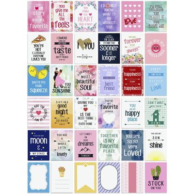 Bilhetes de Marmita para Marido/Namorado, Cartões Românticos para Adultos, Pacote com 36 Cartões Sortidos e Divertidos - Inkdotpot 8,89 Cm × 6,35 Cm / Multicolorido