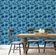 Papel de Parede Tropical Azul Paraíso de Palmeiras Vinil Autoadesivo Envoltório Decorativo DIY Fácil para Quarto, Sala e Ambientes - S4Sassy 63,5 cm (L) × 609,6 cm (C) / Azul - Vinil Texturizado