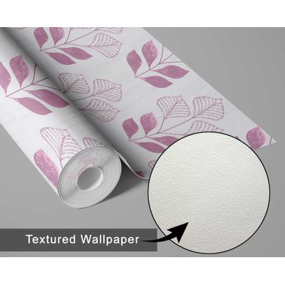 Papel Vinílico Autoadesivo Removível, Estampa Moderna de Folhas, Resistente à Água, Roxo, Estilo Asiático para Quartos e Salas - S4Sassy 63,5 cm (L) × 152,4 cm (C) / Roxo - Vinil Texturizado
