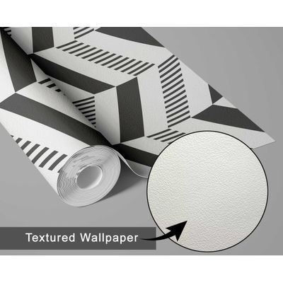 Papel de Parede Autoadesivo Espinha-de-Peixe, Vinil Removível Cinza para Parede de Destaque na Entrada, Decoração Fácil - S4sassy 63,5 cm (L) × 152,4 cm (C) / Cinza - Vinil Texturizado