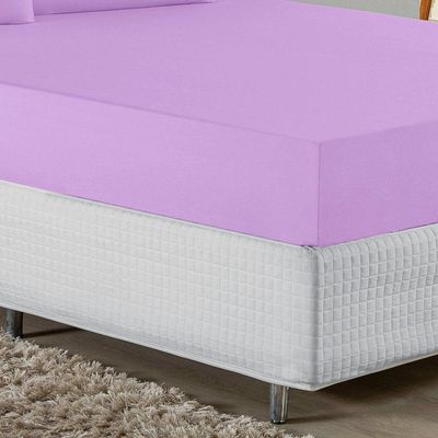 Jogo De Cama Casal Viúva Nobre 3 Peças Malha 100% Algodão - Lilás