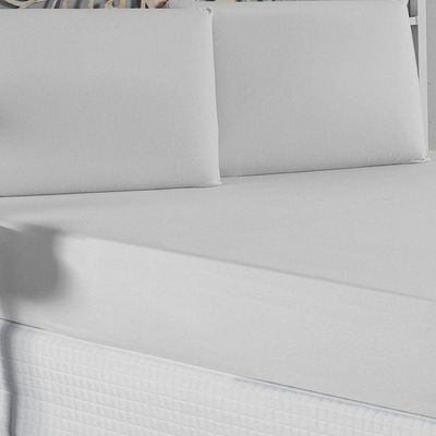 Jogo De Cama King Nobre 3 Peças Lençol Com Elástico De 30cm De Altura Malha 100% Algodão - Branco
