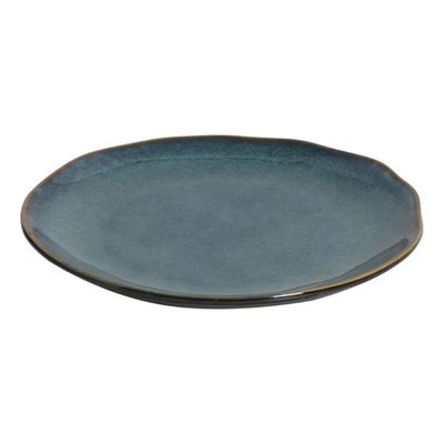 Prato de Sobremesa 19,5cm Orgânico Cerâmica Porto Brasil Azul Oceano Mesa Posta Avulso