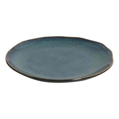 Jogo 6 Pratos de Sobremesa 19,5cm Orgânico Azul Oceano Bolo Torta Porto Brasil Mesa Posta