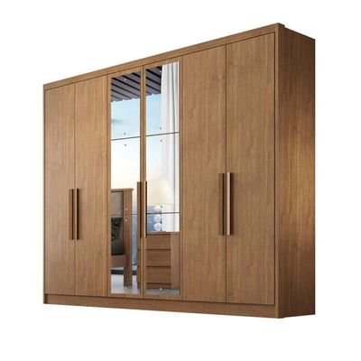 Guarda Roupa Casal Com Espelho 6 Portas 6 Gavetas - Rizon-cumaru - Móveis Horizonte