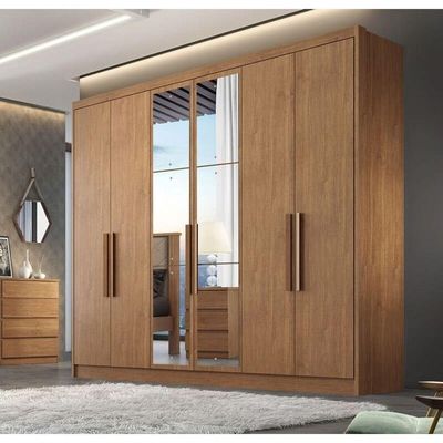 Guarda Roupa Casal Com Espelho 6 Portas 6 Gavetas - Rizon-cumaru - Móveis Horizonte