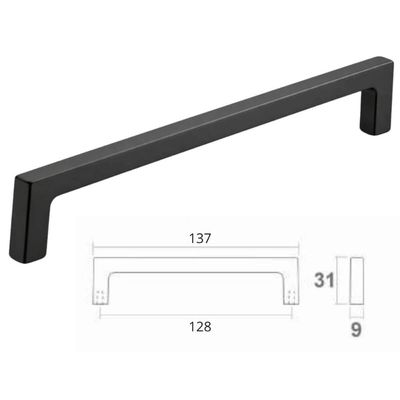 Kit 25 Puxadores Alça Mano 12,8cm Preto Armários Bigfer Portas Gavetas