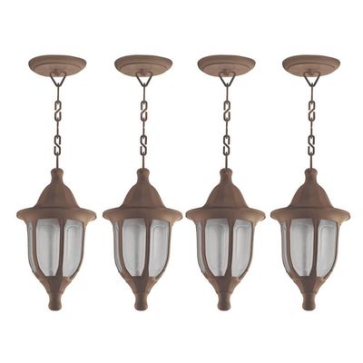 Kit 4 Luminárias Decorativas Pendentes Teto Marrom Plásticas Lâmpada E27 Dital
