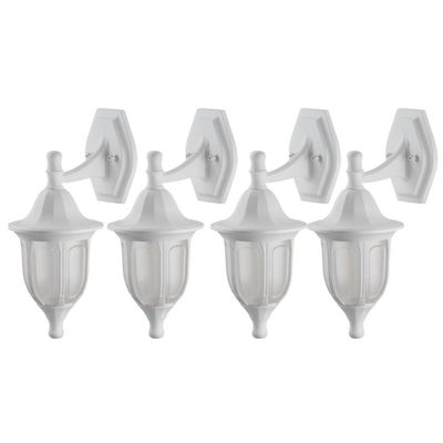 4 Arandelas Brancas Luminárias Hall de Entrada Lente Fosca Suporte Superior Dital