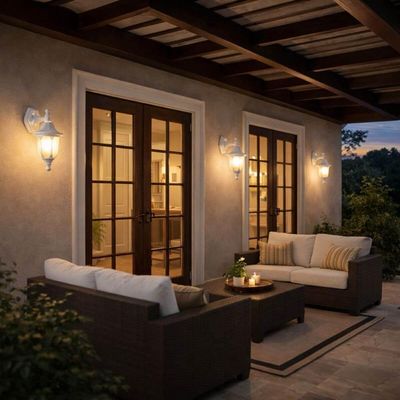 4 Arandelas Brancas Luminárias Hall de Entrada Lente Fosca Suporte Superior Dital