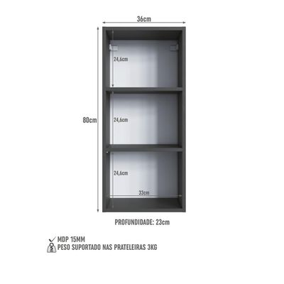 Conjunto de Armários Organizadores Multiuso com 4 Prateleiras e 2 Portas com Espelhos CP7020 Grafite