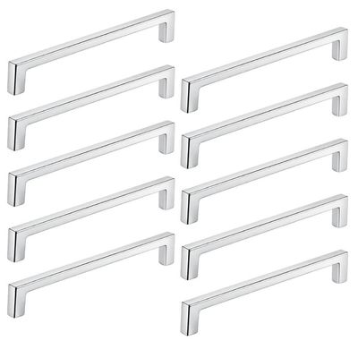 Kit 10 Puxadores Alça Zamac Cromado 128mm Linea para Móveis Armários Gavetas Cozinha