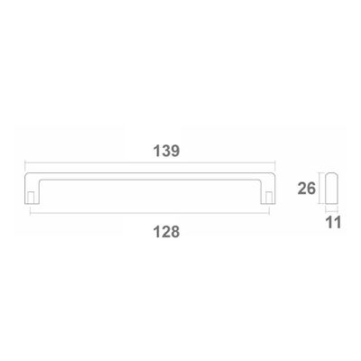Kit 10 Puxadores Alça Zamac Cromado 128mm Linea para Móveis Armários Gavetas Cozinha
