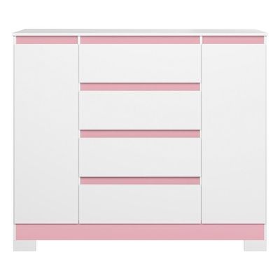 Cômoda Sapateira Atena 2 Portas E 4 Gavetas Quadriflex Branco-rosa - Móveis Albatroz