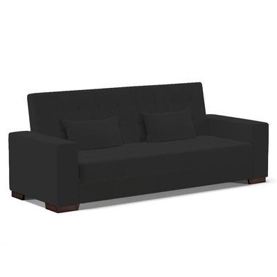 Sofá Cama 02 Lugares Lisboa Veludo - D'Rossi Cor Preto