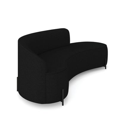 Sofá 4 Lugares Orgânico 220cm Pé Ferro Preto Morgan Linho Preto D03 - D'rossi