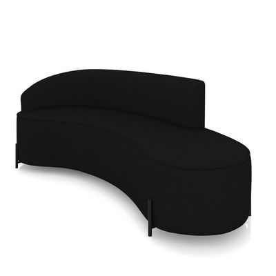 Sofá 4 Lugares Orgânico 220cm Pé Ferro Preto Morgan Linho Preto D03 - D'rossi