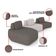 Sofá 3 Lugares Orgânico Com Chaise E 2 Módulos Berlim Bouclê Gf K01 - D'rossi Grafite-cinza Caro
