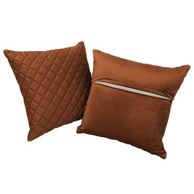 Kit 2 Almofadas Tressê 50x50cm Veludo Terracota - Nexta Casa