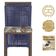 Mesa Bistrô E 2 Banquetas Roma Marrom Corda Estofado Trama Azul