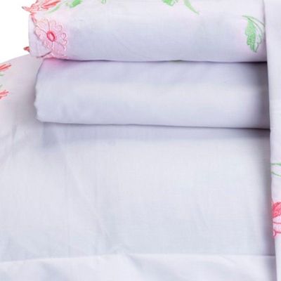 Jogo De Cama Emozione Casal King Size 4 Peças Percal 200 Fios 100% Algodão Bordado - Branco