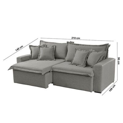 Sofá Montreal Linho 02 Módulos De 80cm B25cm Meu Sofá Online A230 Linho Cinza