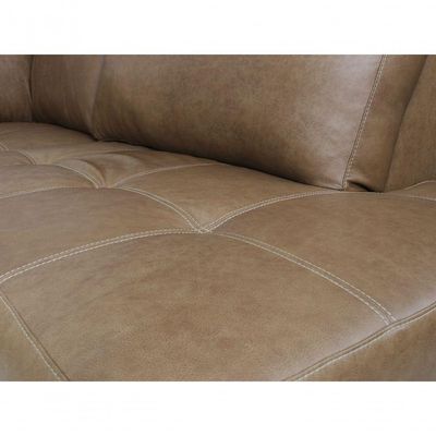 Sofá De Couro Rubi 3 Lugares Com Chaise Esquerda Soft Mel Mempra Design