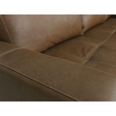 Sofá De Couro Rubi 3 Lugares Com Chaise Esquerda Soft Mel Mempra Design