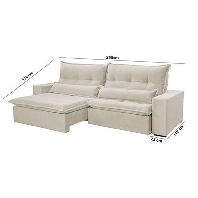 Sofá Grecia Linho 02 Módulos De 120m B25cm Meu Sofá Online A302 Linho Branco