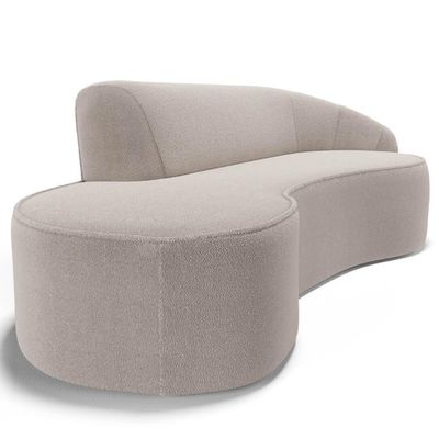 Sofá Living 3 Lugares 210cm Braço Direito Mozart D06 Bouclê Bege - Mpozenato