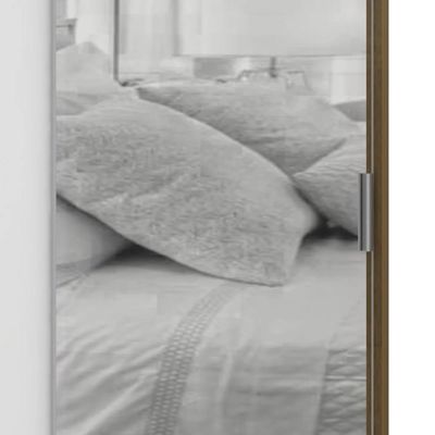 Guarda Roupa Solteiro 135cm 2 Portas E Espelho Delphi Avelã/branco L01 - Mpozenato