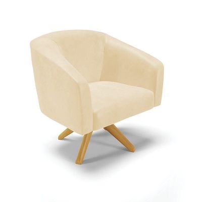 Kit 2 Poltronas Decorativas Stella Giratória Couro Sintético Verde D'Rossi