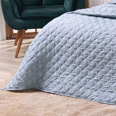 Kit Cobre Leito Colcha King Country Com Almofadas Estampadas 07 Peças - Dupla Face Percal 300 Fios Matelado Cor Verde