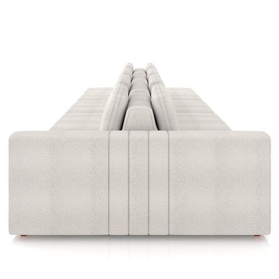 Sofá Ilha E Puff Sala Living 465cm Siesta M22 Boucle Bege Claro - Mpozenato