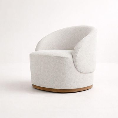 Kit 3 Poltronas Decorativa Premium Orgânica Para Recepção E Clinicas Em Bouclê Italiano Off White
