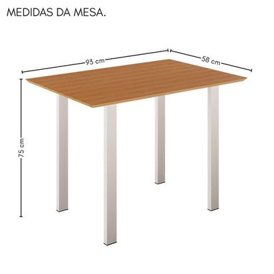 Conjunto Sala De Jantar Mila 4 Cad Ilhabela Branca C- Jambo