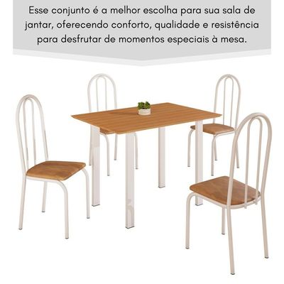 Conjunto Sala De Jantar Mila 4 Cad Ilhabela Branca C- Jambo