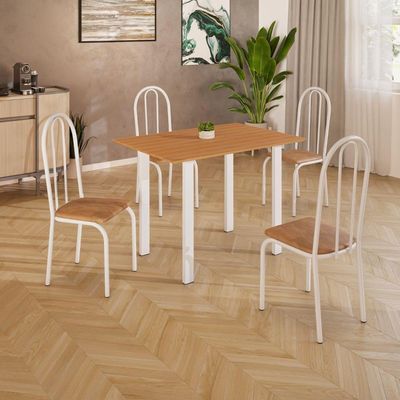 Conjunto Sala De Jantar Mila 4 Cad Ilhabela Branca C- Jambo