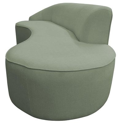 Sofá Curvo 04 Lugares 230cm Eron Braço Direito Bouclé Verde Claro - Nexta Casa