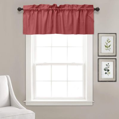 Bandô de Algodão Lisa com Bolso para Varão, Meia Cortina Decorativa para Janela da Cozinha - Vargottam 91,4 Cm (L) × 76,2 Cm (C) – 2 Painéis / Laranja