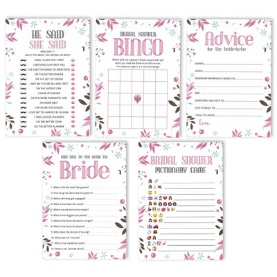 Cartões Quadrados em Branco para Chá de Noiva e Despedida de Solteira, Jogo Floral para Preencher Ideias de Presente, 50 Unid. - Inkdotpot 12,7 Cm × 17,78 Cm / Branco - Conjunto de Jogos