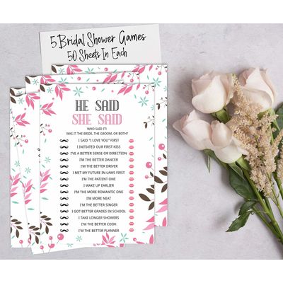 Cartões Quadrados em Branco para Chá de Noiva e Despedida de Solteira, Jogo Floral para Preencher Ideias de Presente, 50 Unid. - Inkdotpot 12,7 Cm × 17,78 Cm / Branco - Conjunto de Jogos