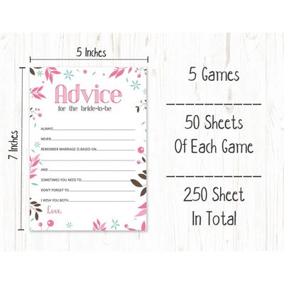 Cartões Quadrados em Branco para Chá de Noiva e Despedida de Solteira, Jogo Floral para Preencher Ideias de Presente, 50 Unid. - Inkdotpot 12,7 Cm × 17,78 Cm / Branco - Conjunto de Jogos