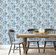 Papel de Parede Autoadesivo Removível, Estampa Floral Peônia Esboço Azul, Mural Instantâneo Banheiro e Lavanderia Vinílico - S4Sassy 63,5 cm (L) × 914,4 cm (C) / Azul - Vinil Texturizado