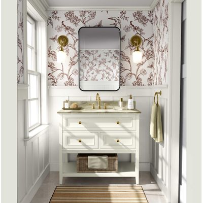 Papel de Parede Autoadesivo Botânico Pássaros e Flores, Marrom, Vinil Removível DIY para Parede de Destaque da Entrada - S4sassy 63,5 cm (L) × 304,8 cm (C) / Marrom - Vinil Texturizado